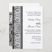 Black Damask Wedding Invitations Kaart (Voorkant / Achterkant)