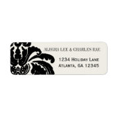  Black Damask Wedding Lable Etiket (Voorkant)