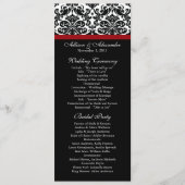 Black Damask Wedding Program Programma (Voorkant)
