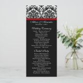 Black Damask Wedding Program Programma (Staand voorkant)