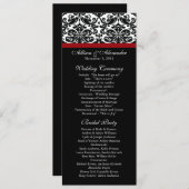 Black Damask Wedding Program Programma (Voorkant / Achterkant)