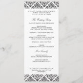Black Damask Wedding Programma's (Achterkant)
