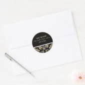Black Damask Wedding Sticker (Envelop)