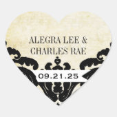  Black Damask Wedding Sticker (Voorkant)