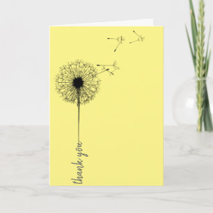 Black dandelion bedankt kaart