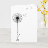 Black dandelion bedankt kaart (Gele Bloem)