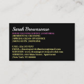 Black Dark Skin Janitorial Lady House Cleaning Visitekaartje (Achterkant)