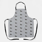 Black Daschund grijs Apron Schort (Voorkant)