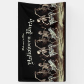 Black Death Dancing Skeletons Halloween Spandoek (Verticaal)