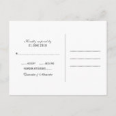 Black Deco Chic Wedding RSVP Briefkaart (Achterkant)