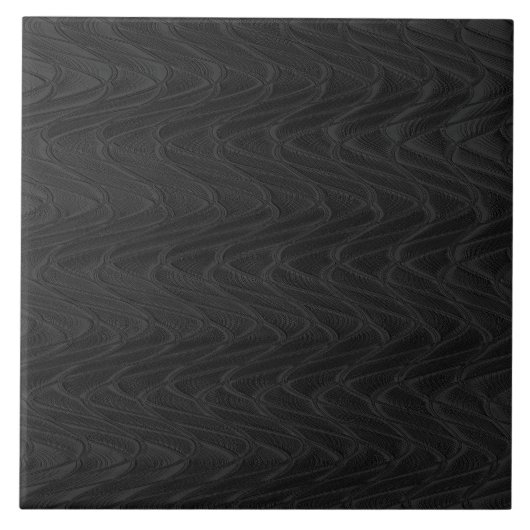 Black Decorative Wavy Ceramic Tegel Tegeltje (Voorkant)
