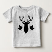 Black Deer Buck Silhouette Maple Leaf (Voorkant)