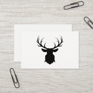 Black Deer Head met Antlers Silhouette Visitekaartje