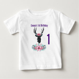 Black Deer Head met roze ventilator Bouquet Birthd