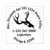 Black Deer Skull Return Address Self-Inking Stamp Zelfinktende Stempel (Design)