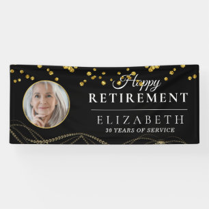 Black Delicate Custom Photo Retirement Party Spandoek