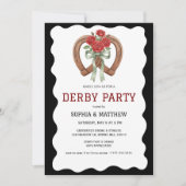 Black Derby Party Invitation Elegant Horseshoe (Devant)