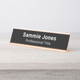 Black Desk Naam Bord voor Business Employee Person Bureau Naambordje