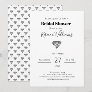 Black Diamond bruids douche uitnodiging