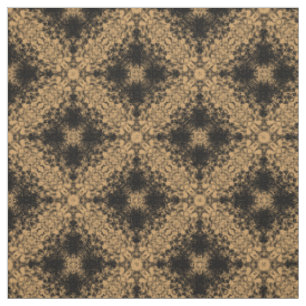 Black Diamond Burst op Golden Tan Pattern Stof