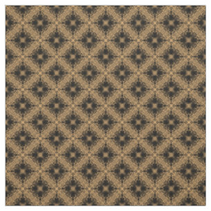 Black Diamond Burst op Golden Tan Pattern Stof