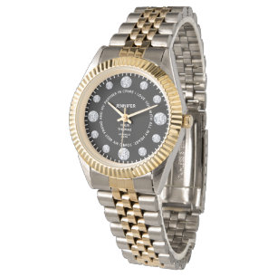 Black Diamond Custom Sentimental Gezegde on Dial Horloge