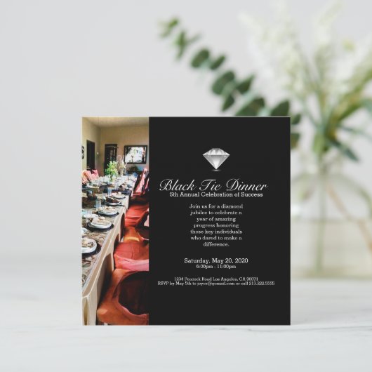 Black Diamond Jubilee Banket Uitnodiging voor het (Staand voorkant)