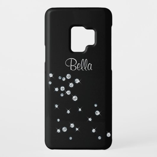 Black Diamond Monogrammed Case-Mate Samsung Galaxy Hoesje (Achterkant)