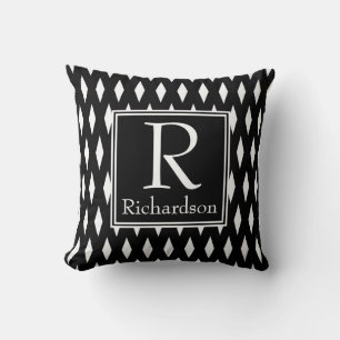 Black Diamond Monogrammed Kussen