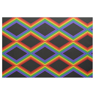 Black Diamond Rainbow Stripe Pattern Stof