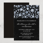 Black Diamond Sparkle Glitter 74e verjaardag Kaart (Voorkant / Achterkant)