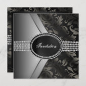 Black Diamond Stropdas Party Kaart (Voorkant / Achterkant)