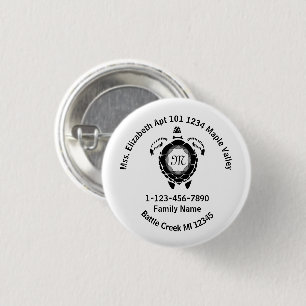 Black Diamond Zee Turtle Lost Family Adres Ronde Button 3,2 Cm