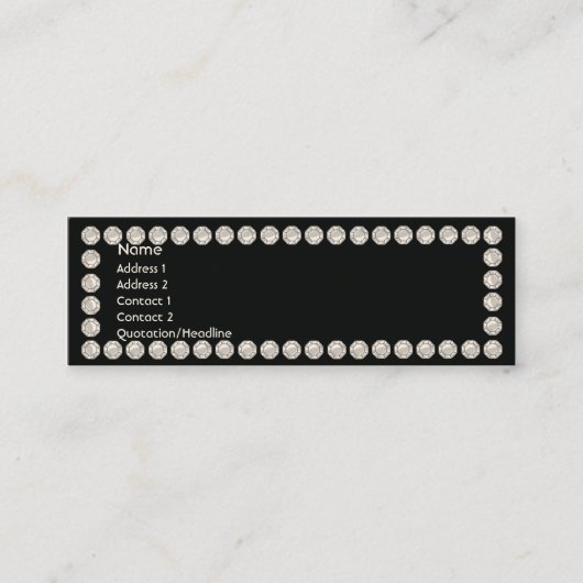 Black Diamonds - Skinny Mini Visitekaartje (Voorkant)