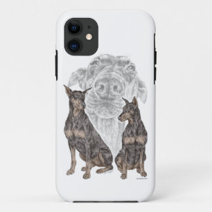 Black Doberman Dogs iPhone 11 Hoesje