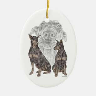 Black Doberman Dogs Keramisch Ornament