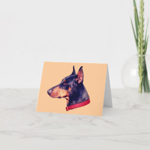 Black Doberman Face  Note Kaart
