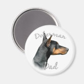 Black Doberman Papa - Magnet (Recto/Verso)