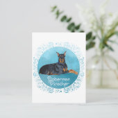 Black Doberman Pinscher Briefkaart (Staand voorkant)