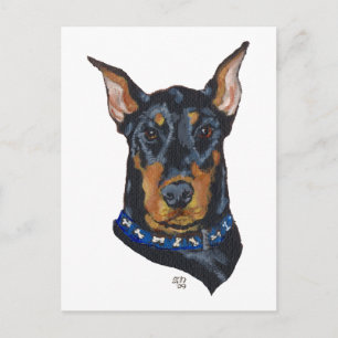 Black Doberman Pinscher Briefkaart