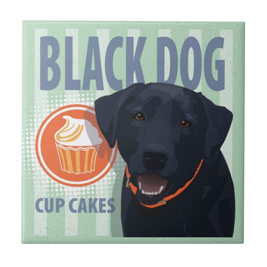Black Dog Cup Cakes Tegeltje (Voorkant)