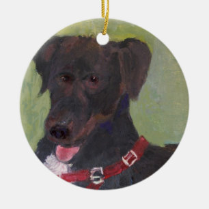 Black Dog-kerstversiering Keramisch Ornament
