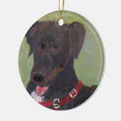 Black Dog-kerstversiering Keramisch Ornament (Links)