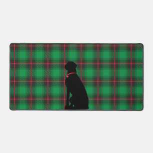 Black Dog Lab Green Scottish Motif Desk Mat