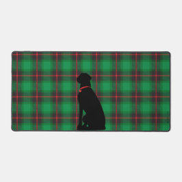 Black Dog Lab Groene Schotse Patroon Desk Mat