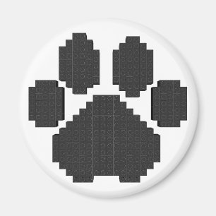 Black Dog Pawprint Building Blocks Magneet