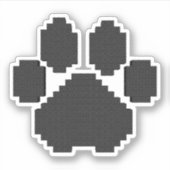 Black Dog Pawprint Building Blocks Sticker (Voorkant)