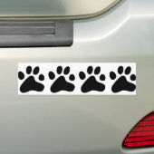 Black Dog Paws Bumpersticker (Op auto)