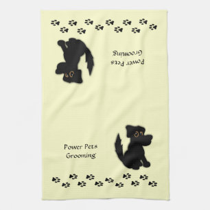 Black Dog Pet Groomer Doggie Towel Theedoek