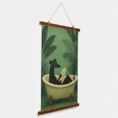 Black Dog Reading Newspaper Wall Art Hangend Wandkleed (Gebogen)